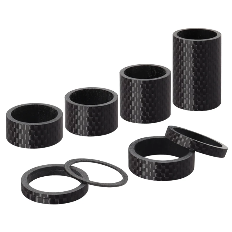 MUQZI Carbon Fiber bicycle spacer MTB Road Folding Bike Stem Washer 1 2 3 5 10 15 20 30 50mm For 28.6mm Bicycle Fork