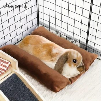 KEMORELA Coniglio Letto Spessore Morbido Letto Concavo Coperta da tiro Peluche con lettino in cotone Cuscino Piccolo animale domestico Infradito per interni