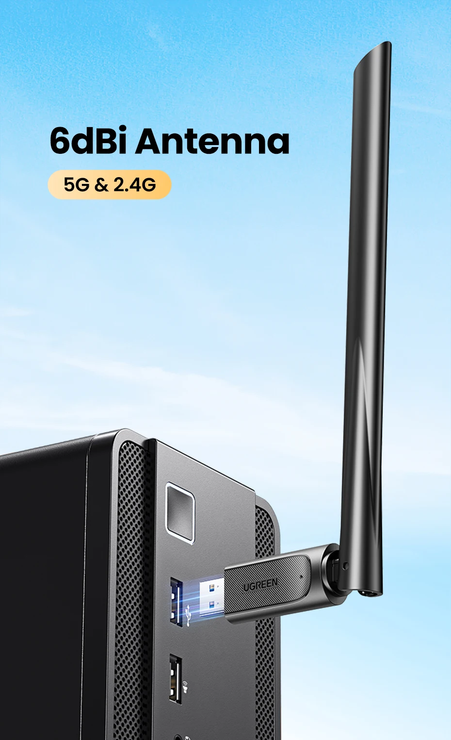2.4g antena wifi usb para computador windows