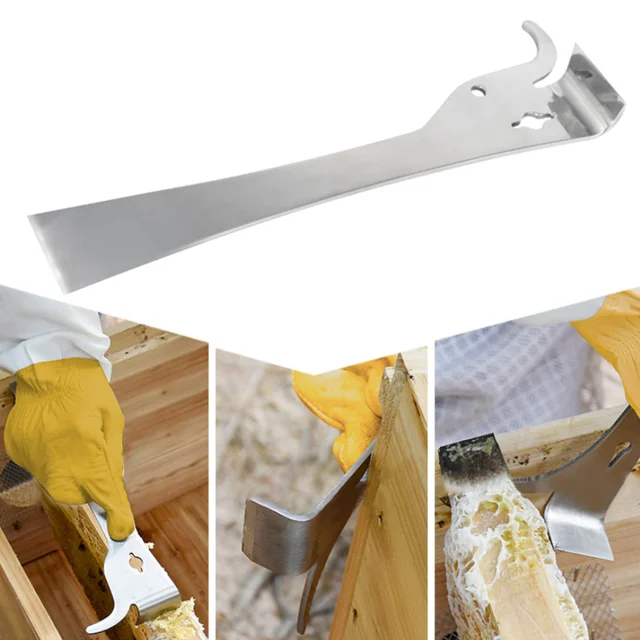 Rozsdamentes Acél Méhek Szerszámok Multifunkciós Hüvelykujj Típusú Méhkés Méh Kaptár Kaparó Méhészet Méhkaparó Vágás Új Kivágás