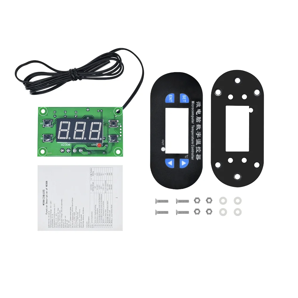 Universal Digital Temperature Controller with Heating and Cooling Control, 10A Switch & NTC Sensor Probe