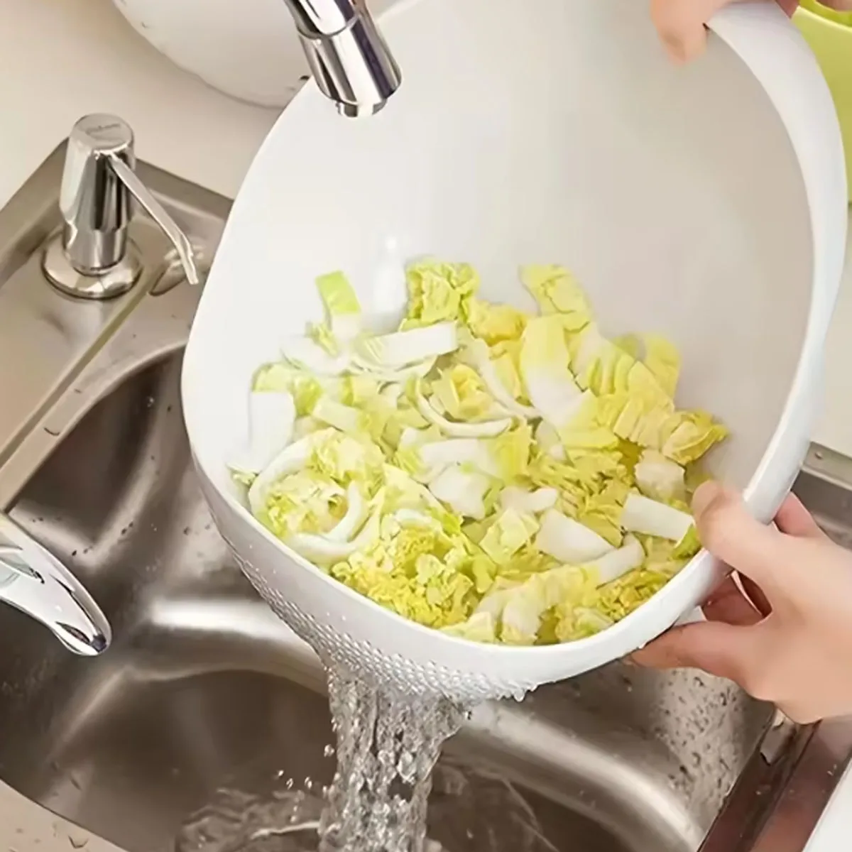 1/3pcs-Household Vegetable Washing Basket Fruit Basin Rice Drainage Basket Kitchen Supplies Small Tools Multi-purpose