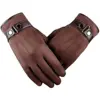 Leather Gloves Suede Touch Screen Gloves Men Winter Thickened Thermal Gloves Driving Gloves Fleece Lined Warm Thick Mitten 1