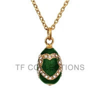 YAFFIL Classic Christmas Easter Enamel Faberge Hot Egg Pendant And Valentine's Day Love Pendant Heart Necklace 2