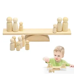 Juego de báscula de madera Montessori para niños, juguete de entrenamiento de equilibrio para bebés, regalo para niños, 1Set