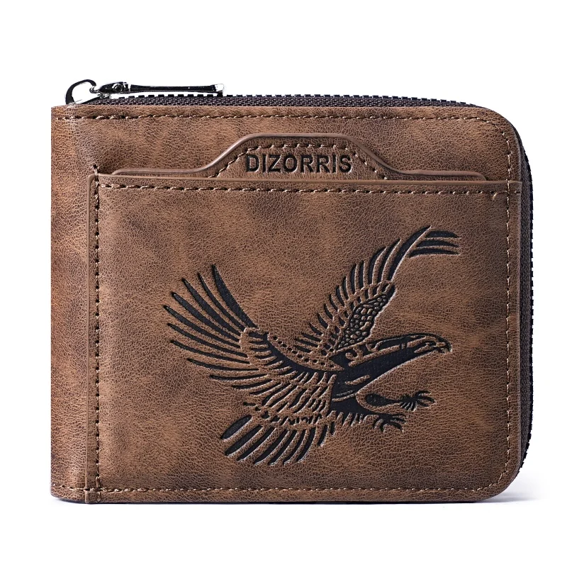Sleek Men's Eagle Embossed Faux Leather Wallet | Multi-Card Slots | Trendy Design