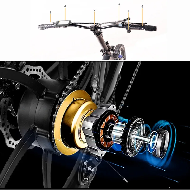 YA20 500W48V12.8AH electric bicycle 20-inch 1.95 tire folding electric bicycle suitable for urban cycling