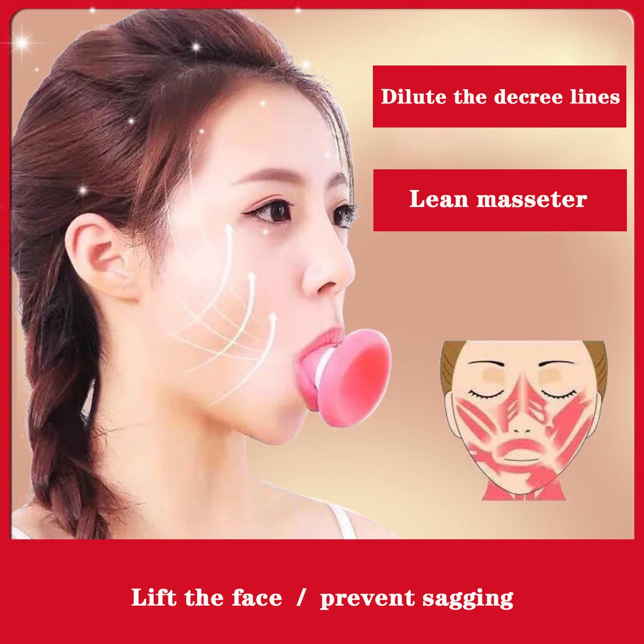 1 PCS V Shape Face Slimming Lifter Face Lift Skin Firming Exerciser Double Chin Muscle Traning Silica Gel Wrinkle Removal Tools v shape face slimming lifter подтяжка лица подтяжка кожи подтяжка двойного подбородка