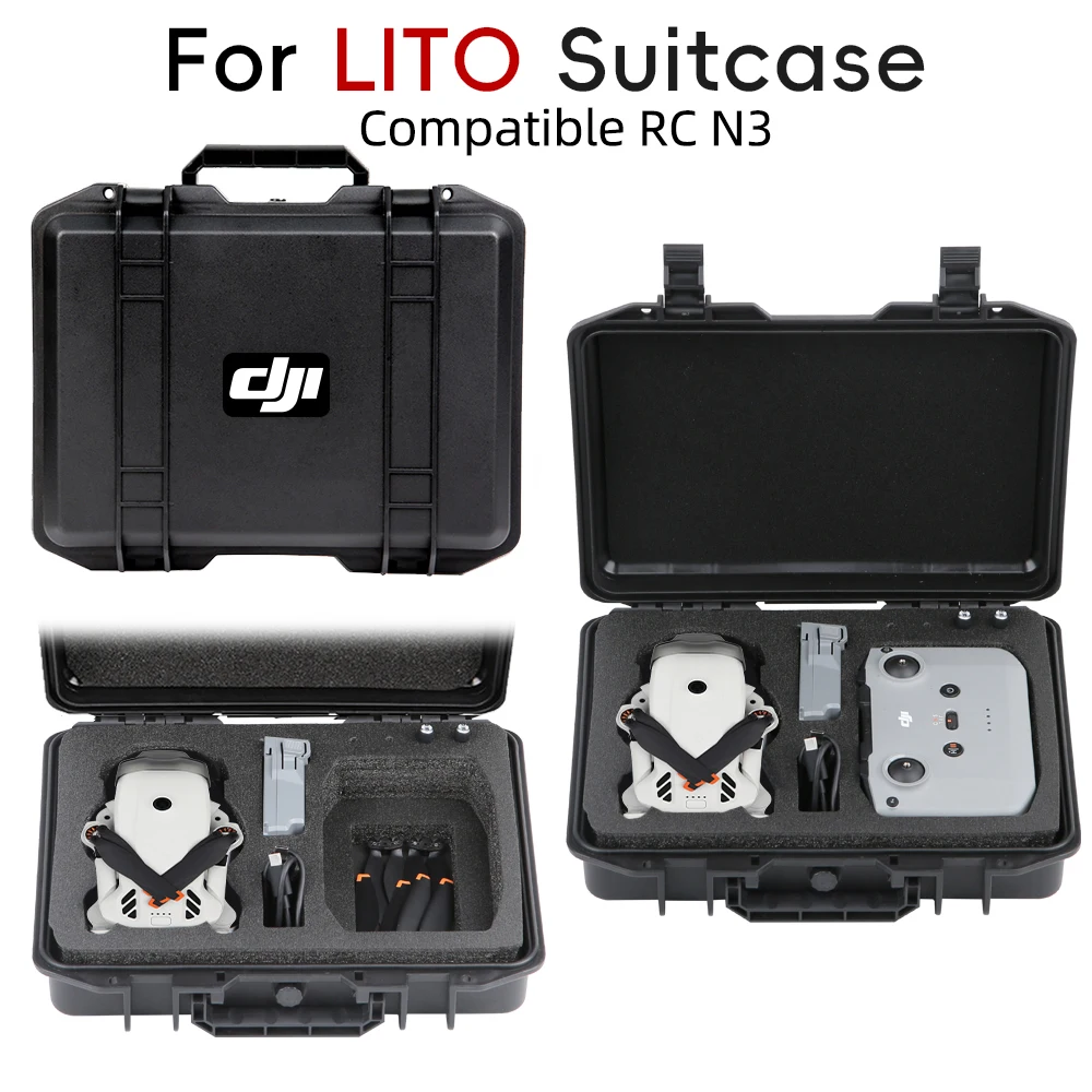 Waterproof Hard Case For DJI LITO 1 X1 Drone Shockproof Shell Portable Handbag RC-N3 Storage Protection Box Accessory_voghion.com