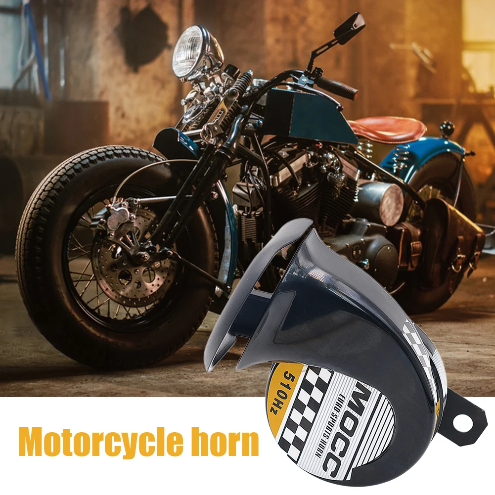 Black ABS Loud Motorcycle Air Horn 130dB for Motorbikes Cars Trucks