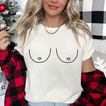 Boobs Shirt for Women Boobies T-Shirt Feminism Booby T-Shirt Breast Cancer Titty Tshirts Gender Equality Awareness Clothing 1