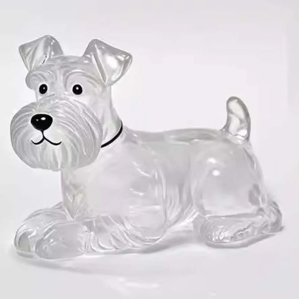 Cartoon Dog-Shaped Transparent Pet Hair Keychain and Backpack Pendant