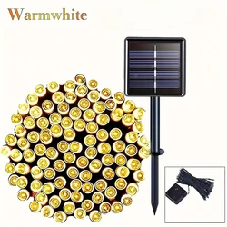 Solar - Powered Outdoor LED Fairy Lights - 8 Mode Decorative String Lights for Patios, Gardens, and Parties (Warm - 1pc)