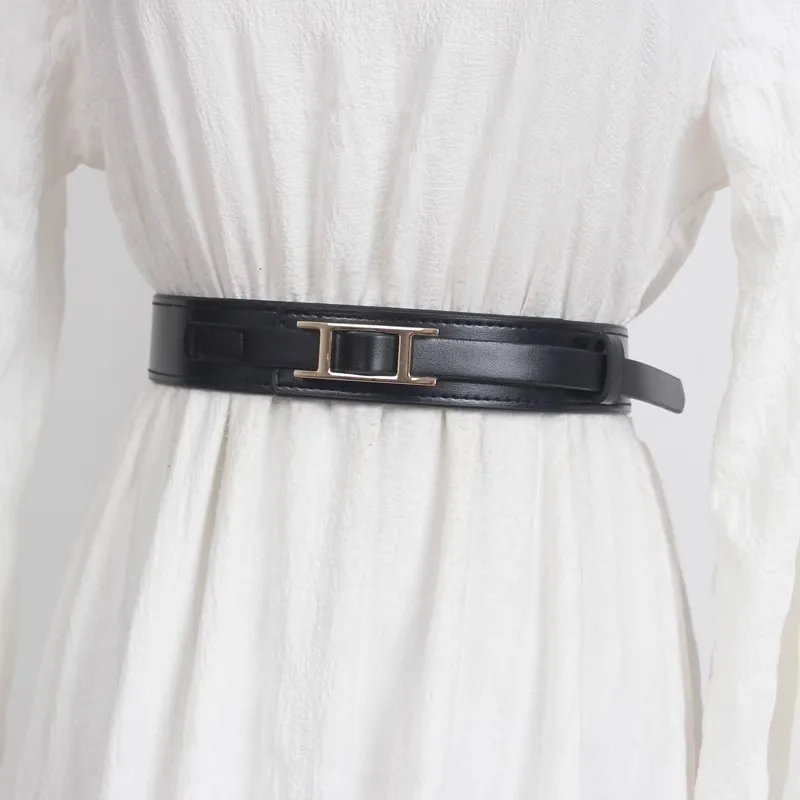 Женский модный черный корсет из искусственной кожи, Женское пальто, пояс, платье, декоративный широкий пояс J244