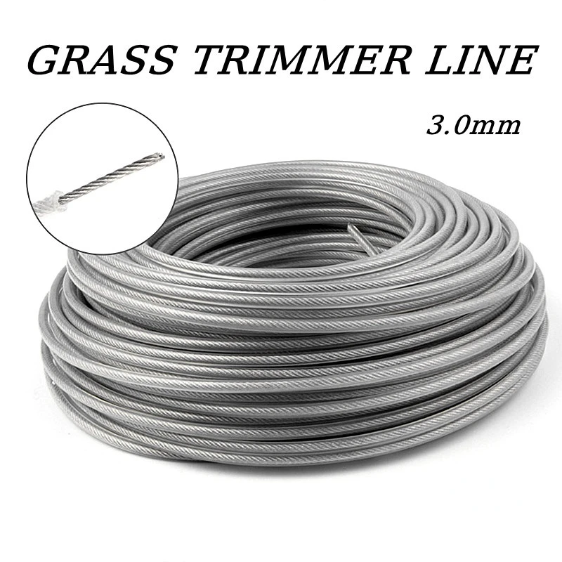 LUSQI Grass Trimmer Line Steel Wire Nylon 5M 10M 15M