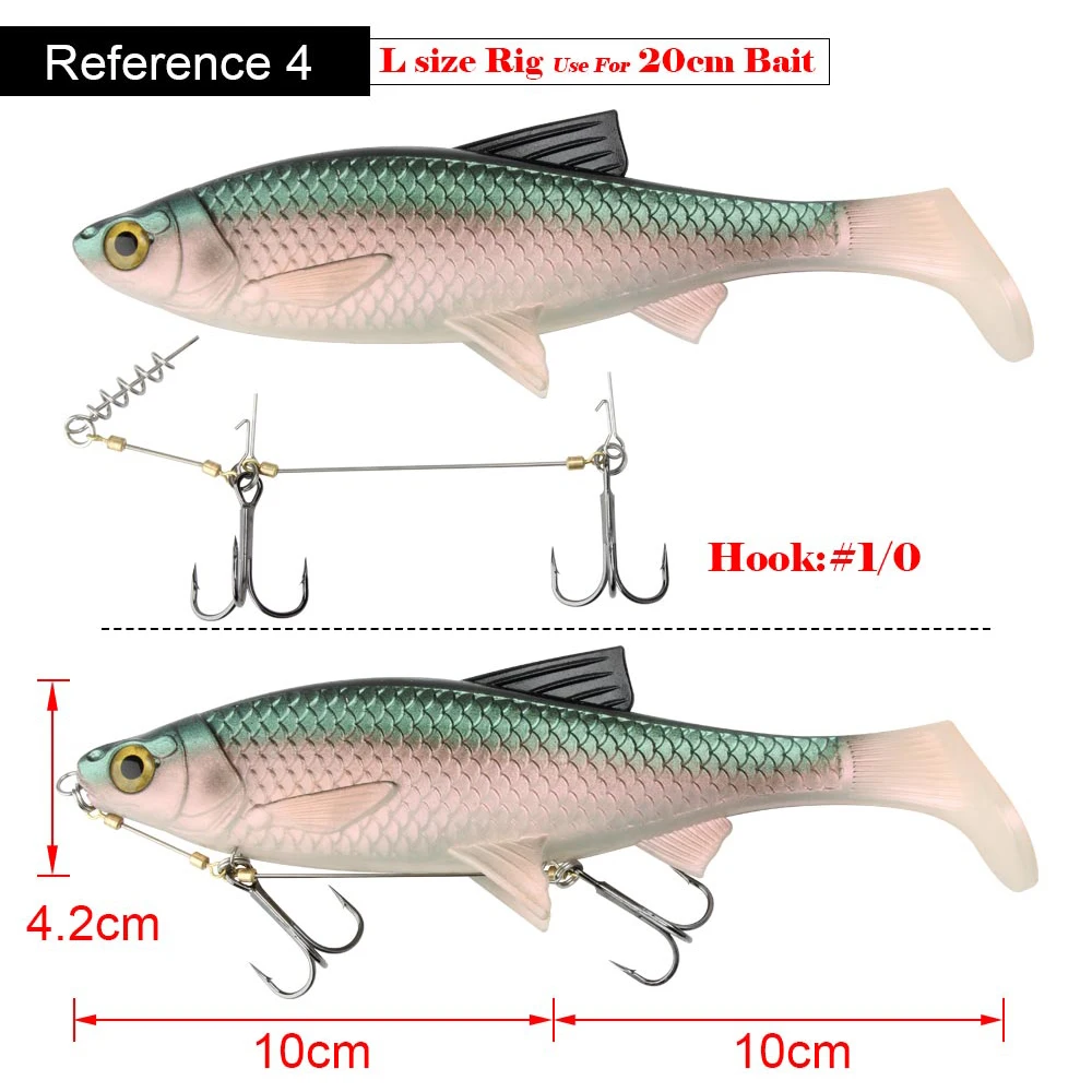 Spinpoler Stinger Fishing Rig For Big Shad,Pike,Bass,And Perch - Barbed  Sharp Treble Hooks With Center Pin Screw Connector Set