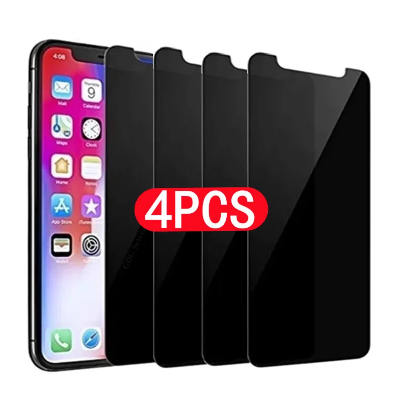 1 4Pcs Privacy Screen Protectors for IPhone 12 13 Pro Max Mini Anti spy