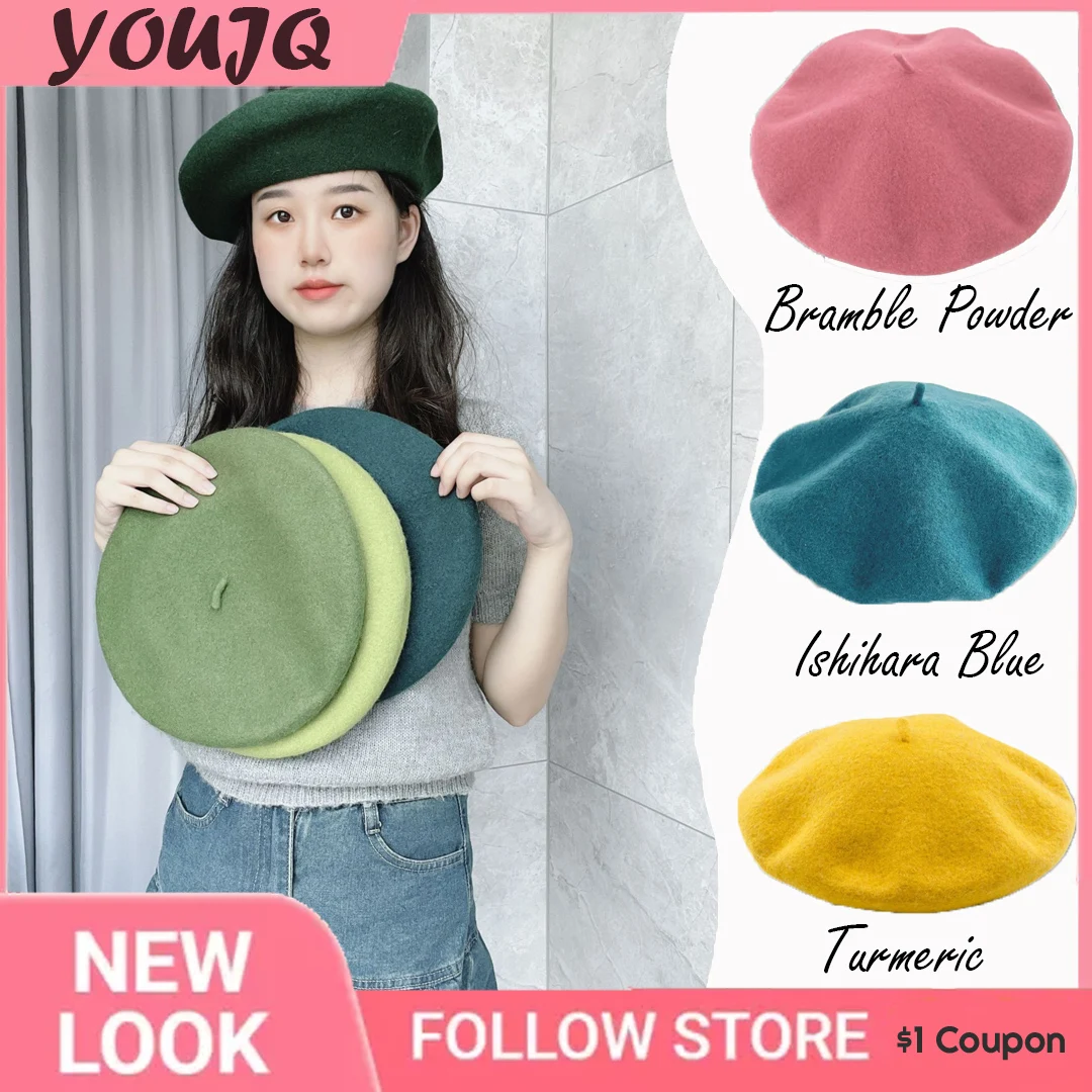 

Y2K L Size Winter Hat Wool Beret Women Woolen Beret Autumn Winter Hats for Women Painter Cap Casual Beret Femme Gorra Sombreros