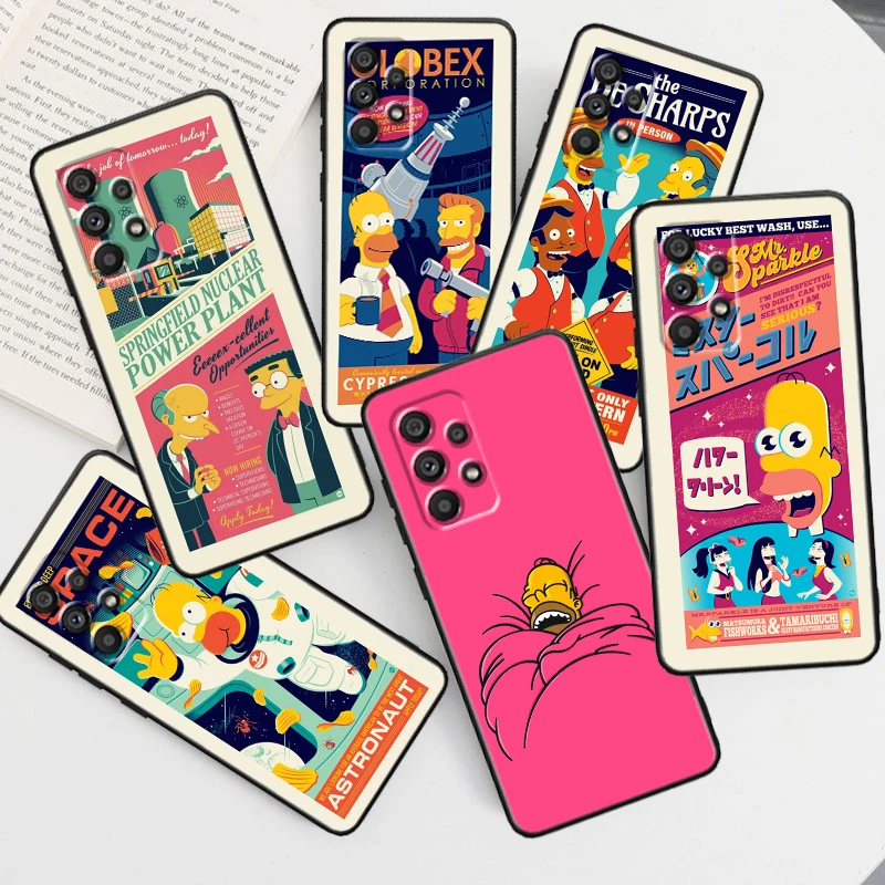 Anime Cartoon Simpsons For Samsung Note 20 10 Ultra Plus A31 A8 A14 J6 A12 A5 A70 A7 A34 A25 A04 A24 5G Black Phone Case