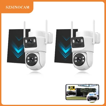 SZSINOCAM 2PCS 3MP Wifi Camera PTZ Outdoor Dual Screens Human Detection Dual Lenses 3MP Security Protection IP Camera Audio 1