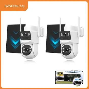 SZSINOCAM 2PCS 3MP Wifi Camera PTZ Outdoor Dual Screens Human Detection Dual Lenses 3MP Security Protection IP Camera Audio