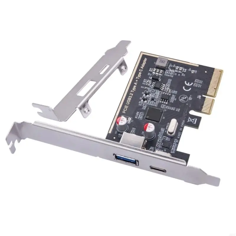 J1HC PCIe Gen2 USB 3.2 Card ASM1142 PCIE to Type C+A USB 3.2 Internal Expansion Card