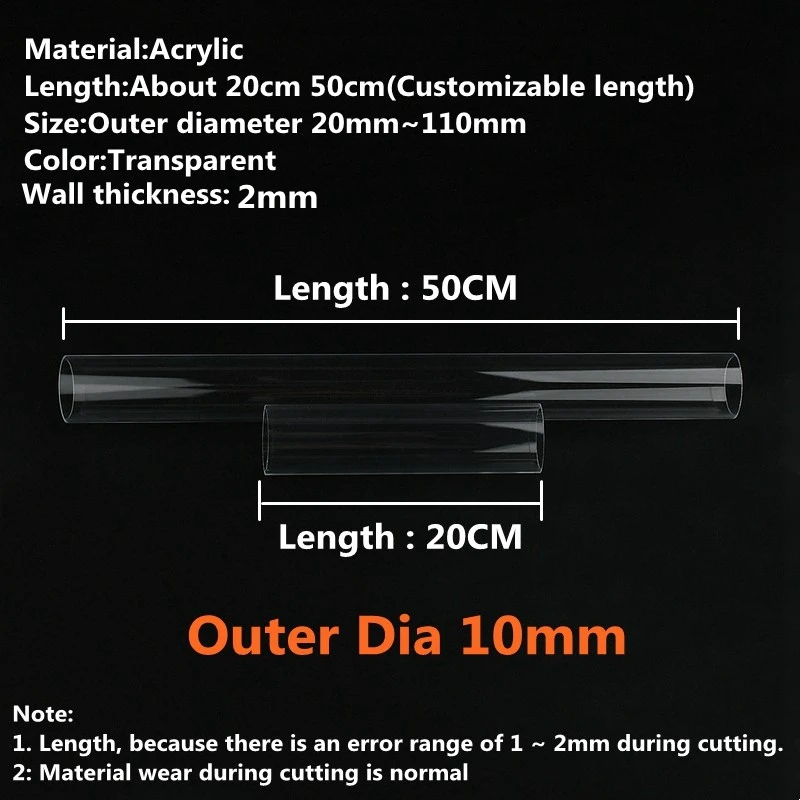 High Transparent Acrylic Tube for Aquarium or Garden Irrigation