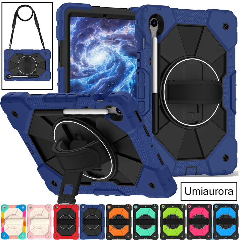 Rugged Shockproof Tablet Case with Stand and Strap for 10.9-12.4 Inch ...
