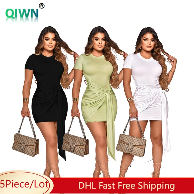 5pcs Wholesale Dress Women Bubble Wrap Sleeveless Dress Sexy