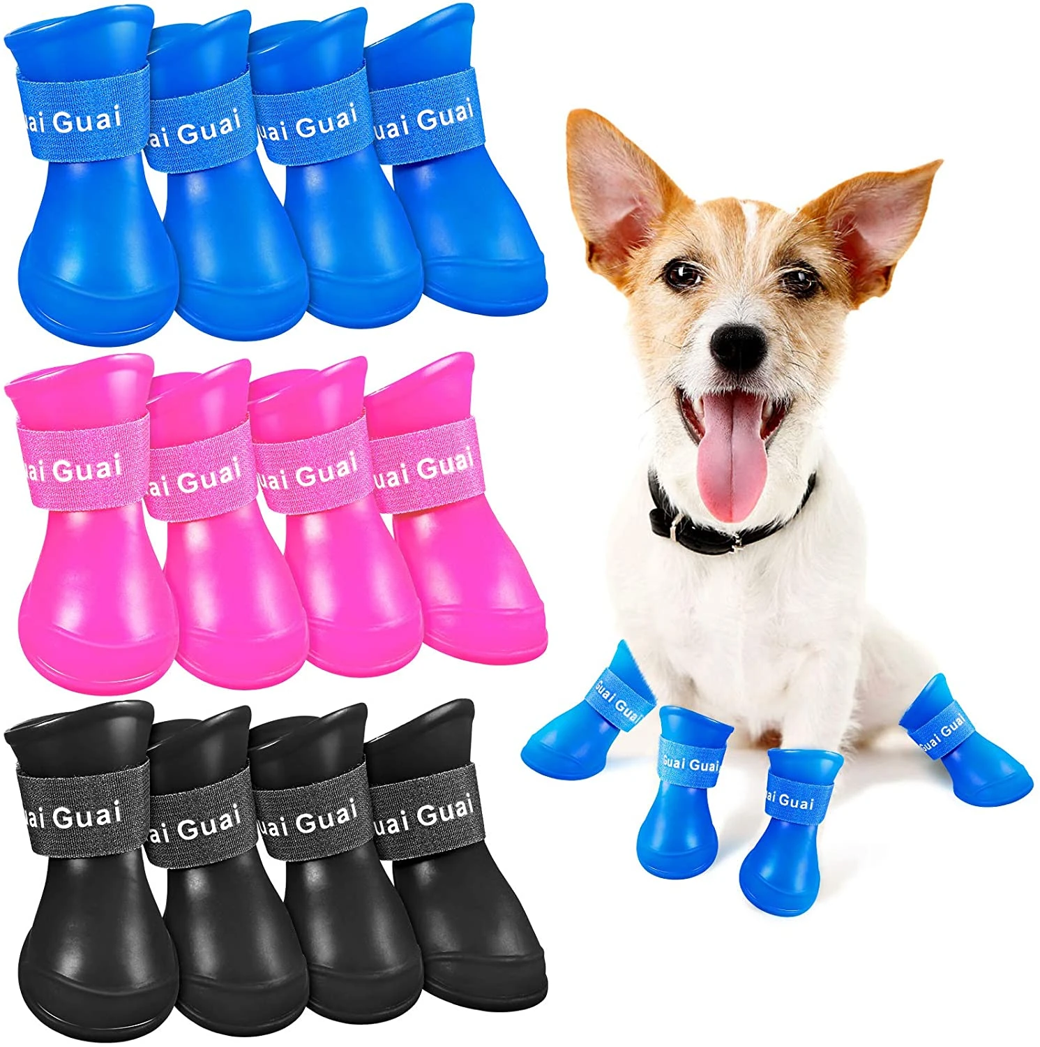 ATUBAN lluvia antideslizantes para perros, botas impermeables de resina de Color caramelo, protector de garra de Mascota, para perros S/M/L (4 piezas)|Zapatos para perro| - AliExpress
