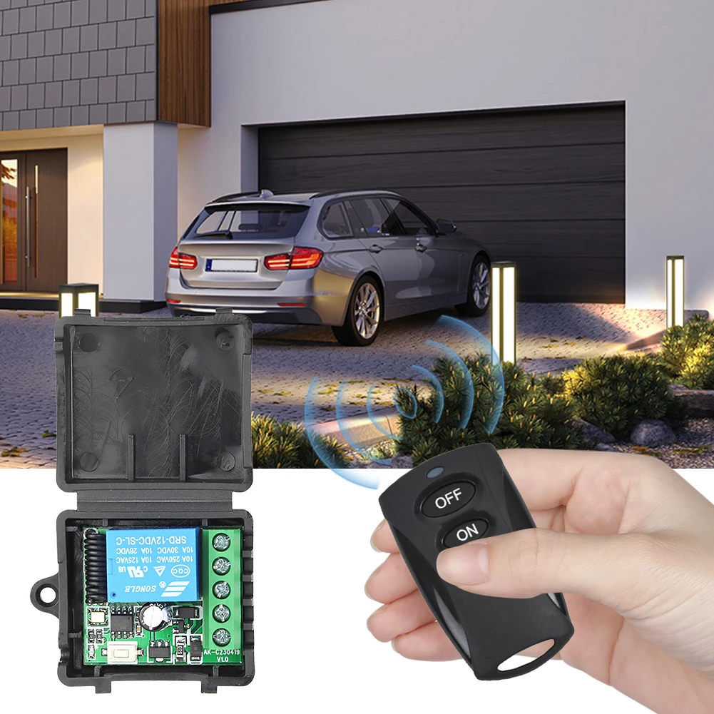 433MHz Remote Control Switch 10A DC 12V Mini Module Wireless Remote Control Switch On Off Transmitter for LED Access Door System