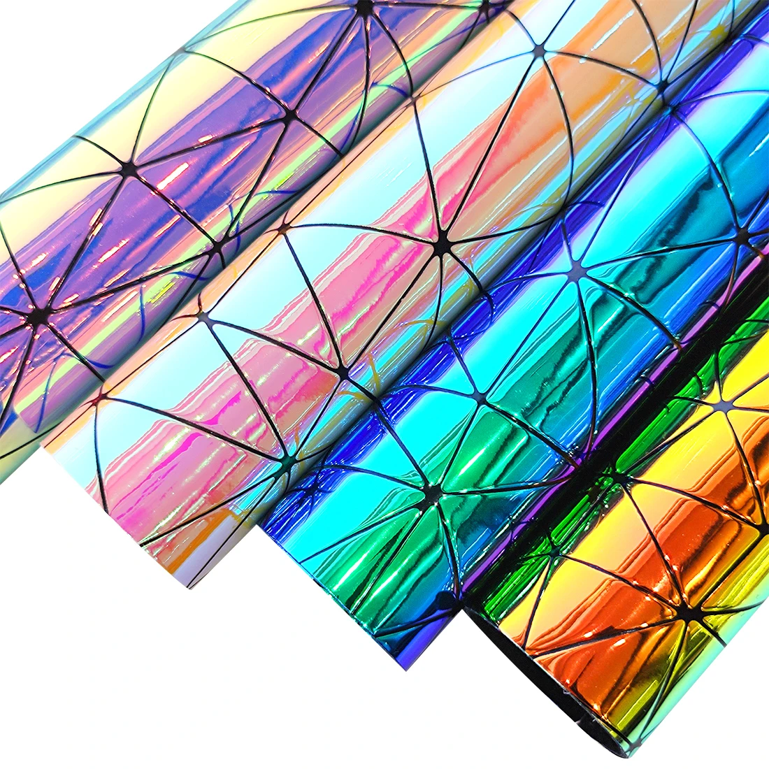 

Fluorescent Smooth Surface Crystal PU Glitter Faux Leather Fabric Sheet for Making Shoe/Bag/Purse/DIY Accessories 4pcs