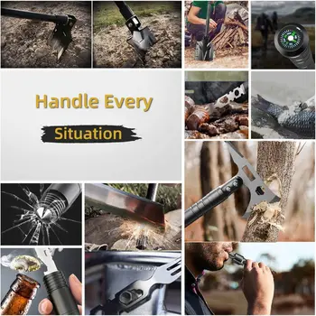 Multifunctional Folding Shovel Outdoor Camping Shovel Tactical Gear Survival Gear and Equipment for Hiking Car Emergency 5