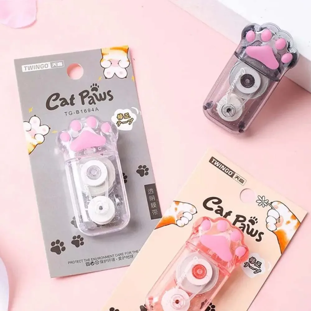 1/3PCS TWINGO 6M Cartoon Cat Claw Correction Tape Quick Clean Easy Use Writing Office