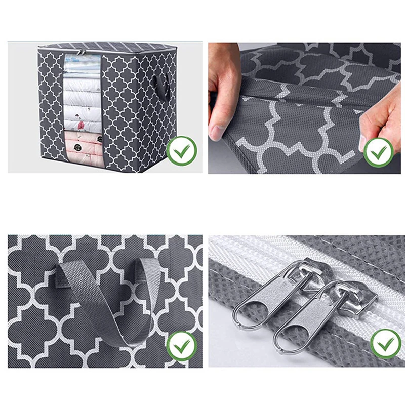 Clothes Quilt Storage Bag Moisture-Proof Dustproof Storages Non-Woven Quilt Organizes Mobile Clothes Bed Bottom 4