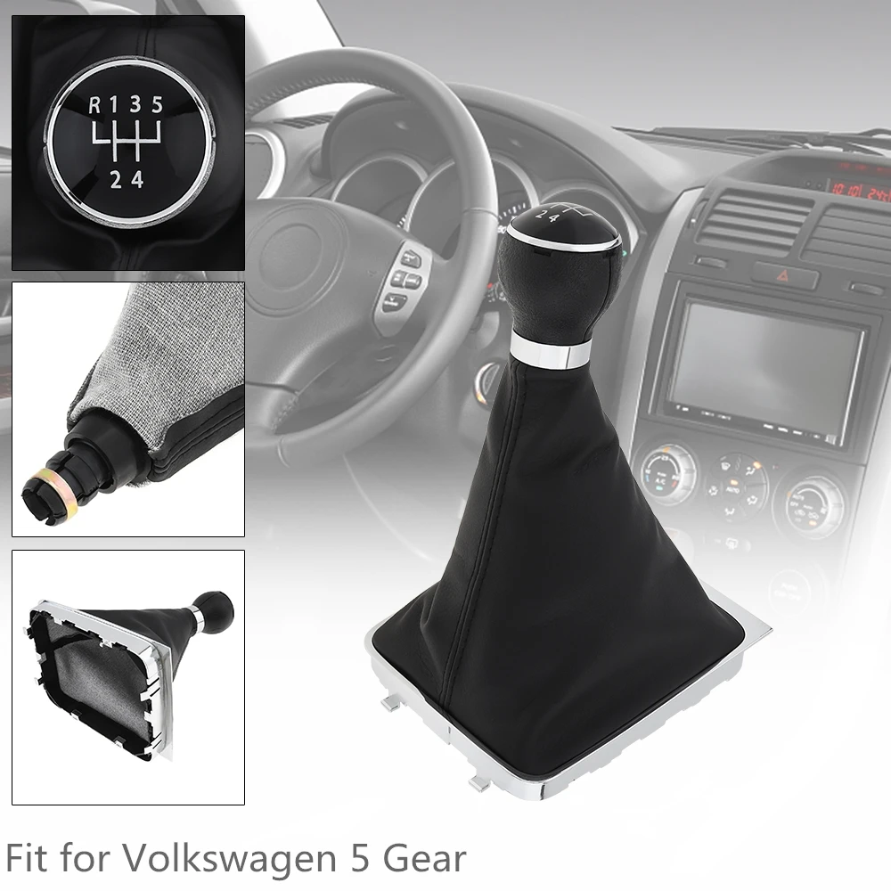 

5 Speed Car Manual Gear Shift Handball Knob Cars Accessories with Dust Cover for Volkswagen- VW- Passat- B6 2005-2011