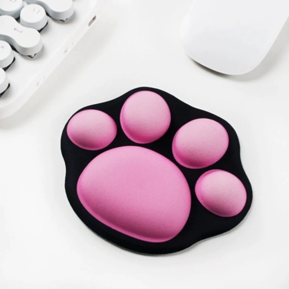 Cute Cat Paw Pattern Mouse Wrist Support Pad Soft Wrist Rest Hand Pillow Relief Non-Slip Silicone Mouse Pad Home Office Supplies 56 pieces girl hair clips cute animals pattern hair accessories flower pattern hair clip rainbow hairpin for girl