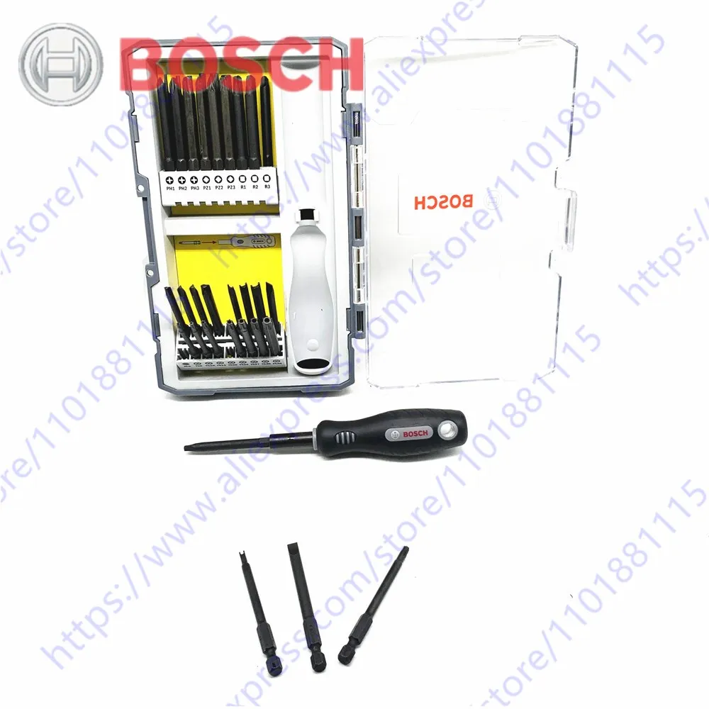 

Bosch Screwdriver Bit Set with Handle Diy 37Pcs Extra Hard Cross Screwdrivers Household Combination Tool SL PH PZ HEX