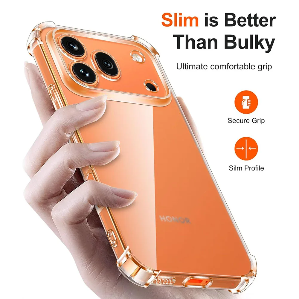 Shockproof Transparent Soft Silicone Case - Ultra Thin Clear TPU Back Cover