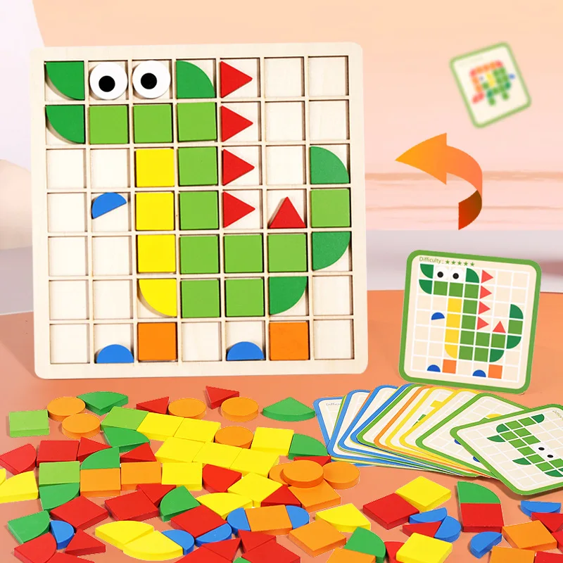 Montessori Cognition Puzzle Board Logical Training Matching Game Early Educational Toys Gifts For Children Kids Baby 3