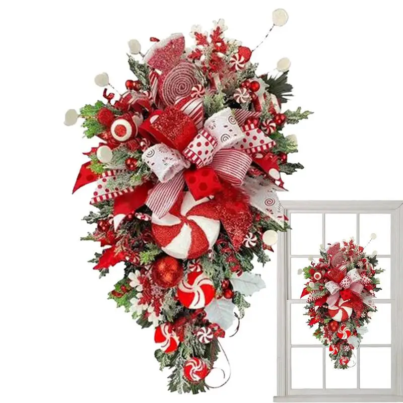 

Christmas Wreath Simulation Flower Vine Ring Pine Cone Ornaments Christmas Tree Decoration Wreath Door Window Arrangement