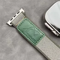 Bracelet en nylon et cuir pour Apple Watch Ultra 3/2/1 49mm 11 10 46mm 42mm Confortable IWatch 9 8 7 6 5 4 SE3 45/44/41/40mm 5