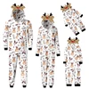 Combhasaki Family Matching Christmas Pajamas Loungewear Long Sleeve 3D Elk Antler All-over Print Hooded Romper Zip Up Jumpsuits 1