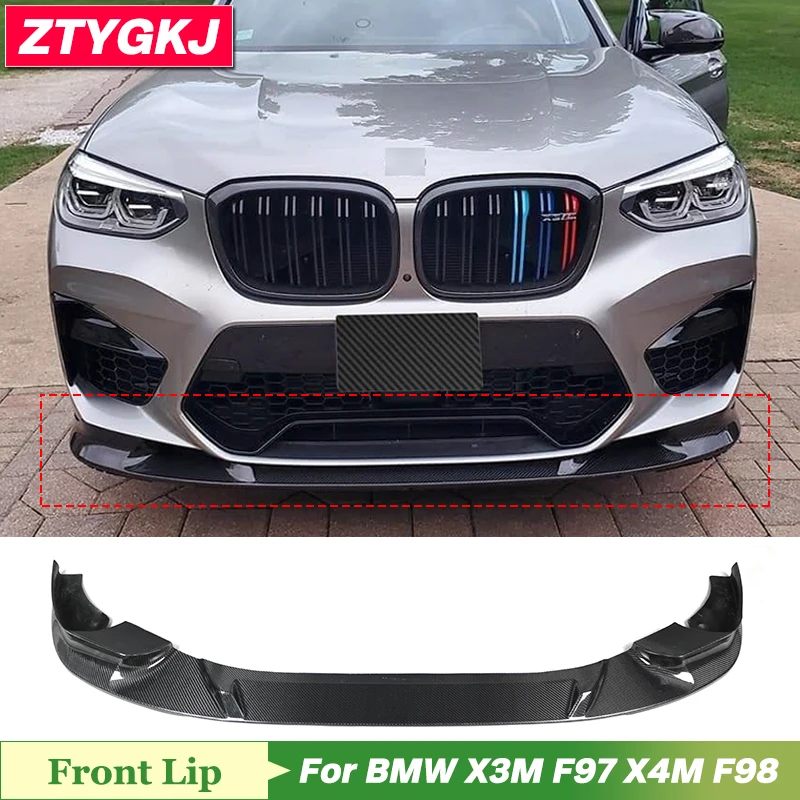 

3D Style High Quality Carbon Fiber Front Bumper Lip Trims For BMW X3M F97 X4M F98 Tuning 2019-2021