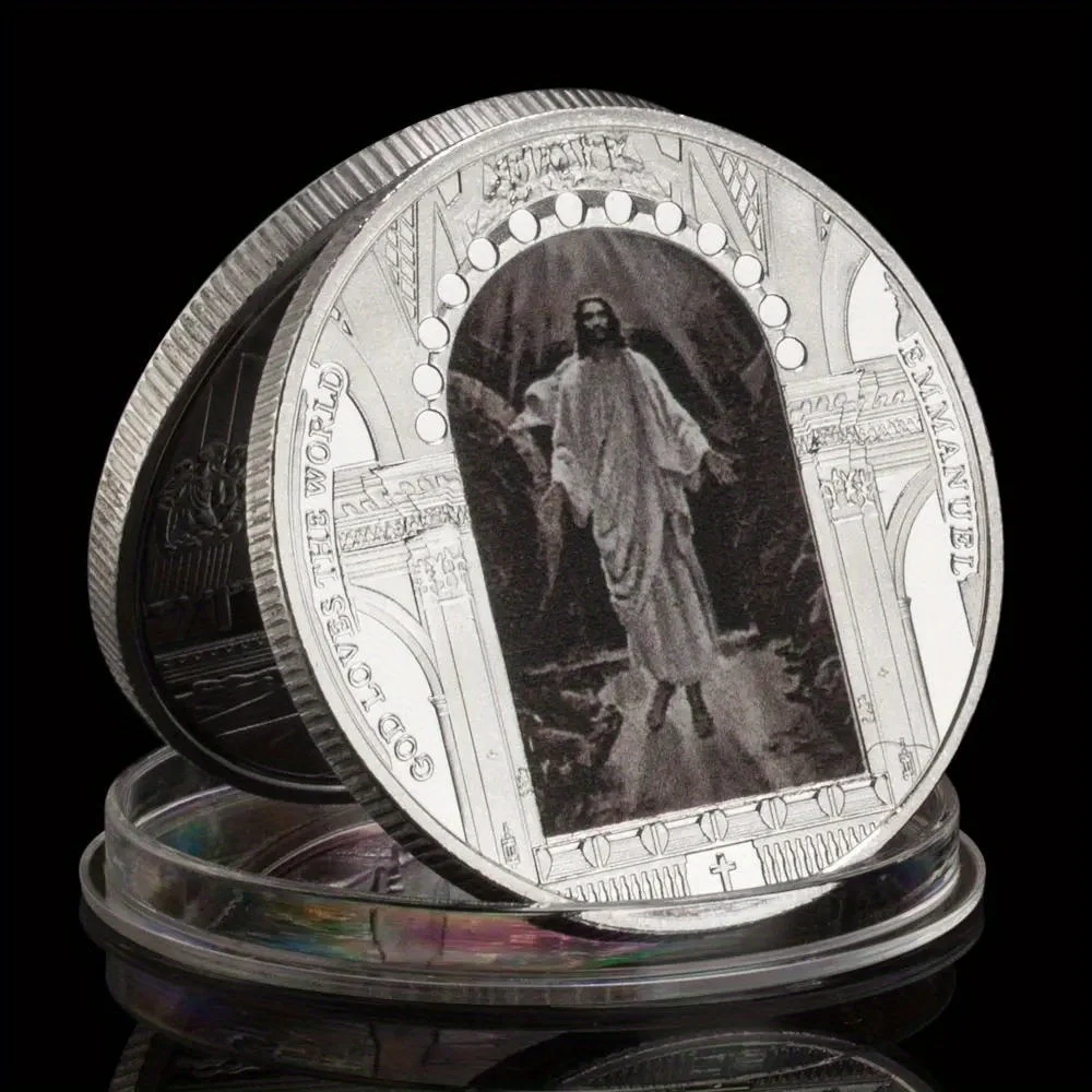 High Quality Silver Plated Coin Jesus Pattern God Loves The World ...
