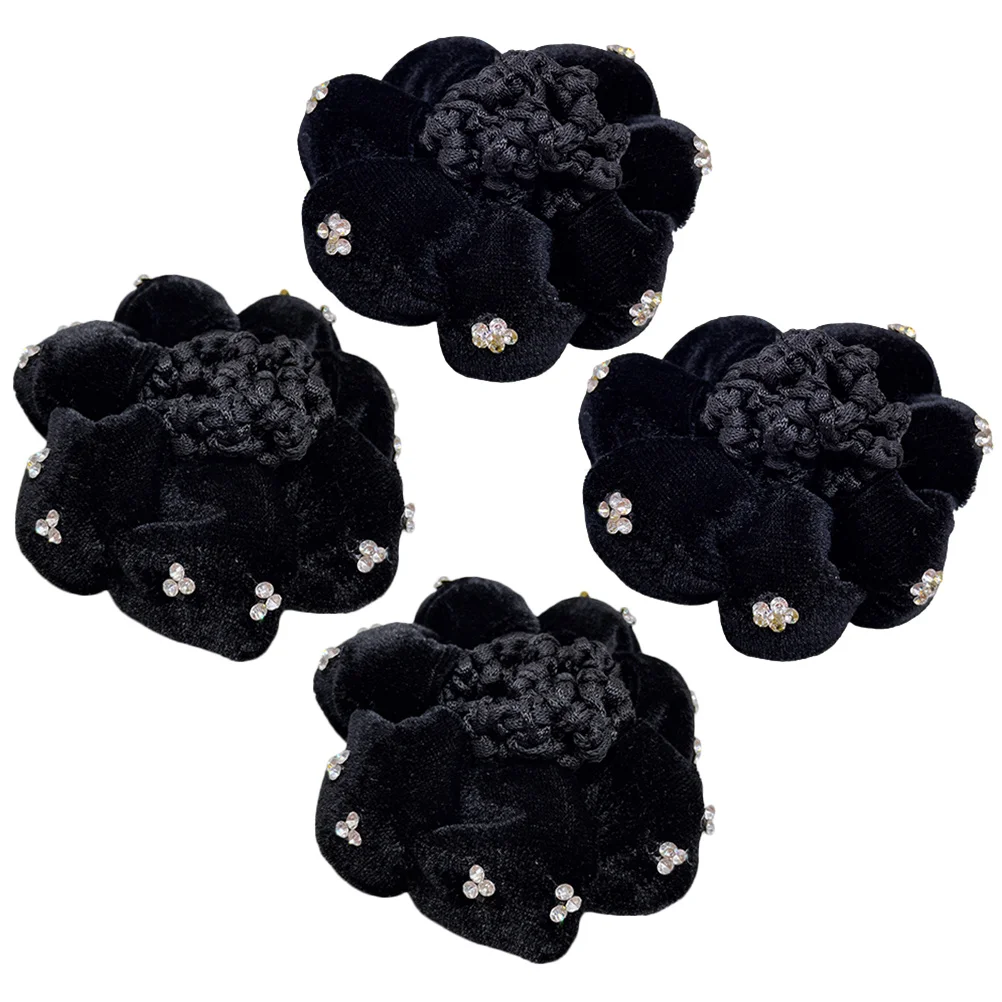 

4Pcs Fashion Hair Bun Cover Hair Net Women Hair Accessories for Nurse Dancer Waitress