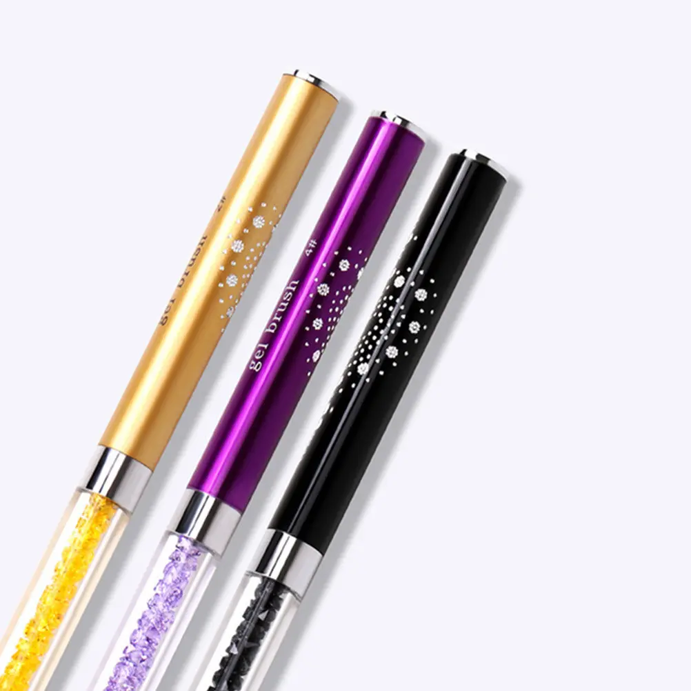 3Pcs 네일 아트 펜 브러쉬 세트 DIY 네일 디자인을위한 전문 더블 엔드 매니큐어 도구 홈 살롱 사용 선물