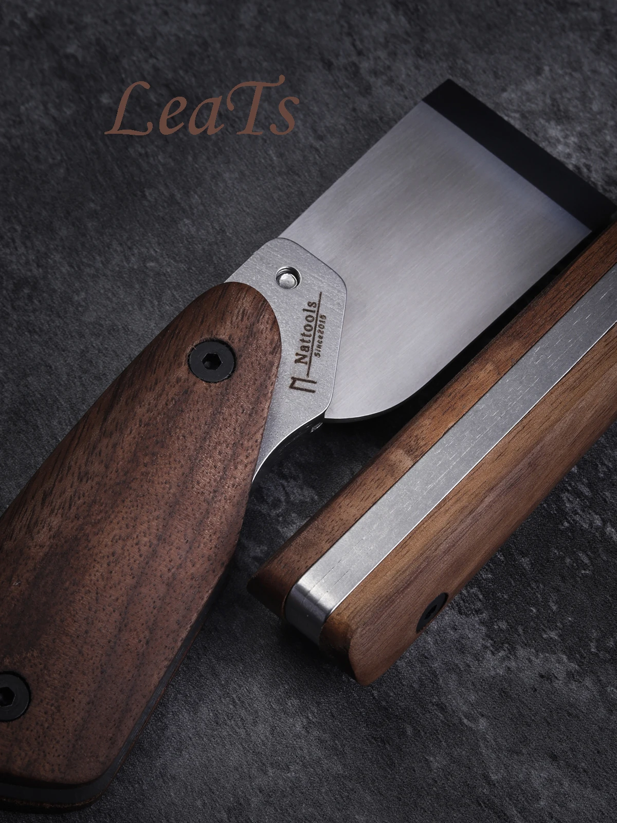 Nattools Leather Craft Handmade Style Leather Cutting Knife Blade Material DC53 Walnut Wood Handle Cutting Tool leather craft tools
