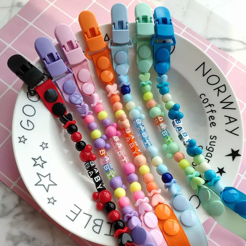 Pacifier Clip Pacifier Chain Pacifier Accessories Baby Pacifier Clip Chain Dummy Holder for Nipples Baby Pacifier Clips Holder Adjustable for Nipples Gift