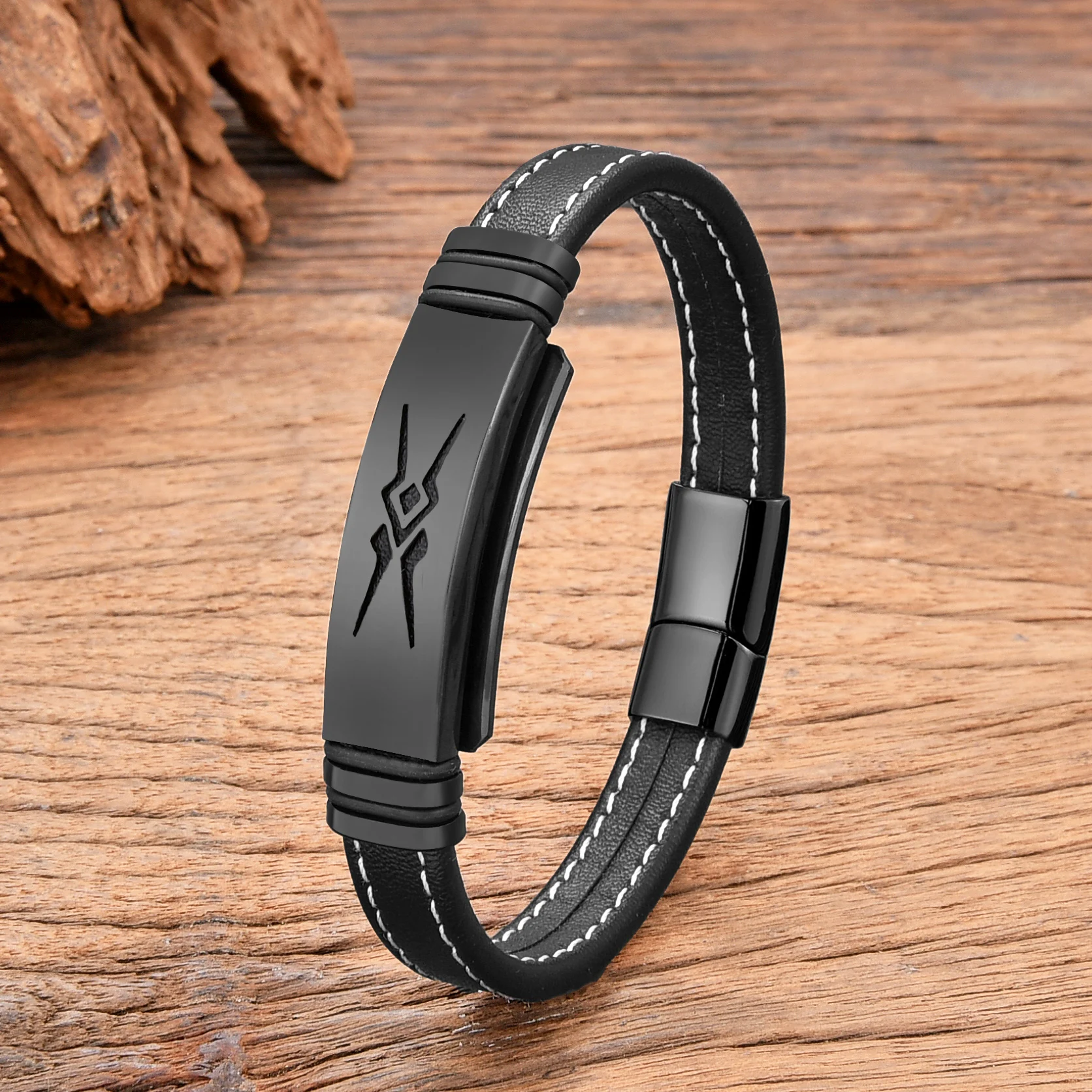 CAILI Braccialetti da Uomo,Bracciale Uomo Pelle,Braccialetto in Pelle da Uomo Multistrato Intrecciato a Mano,Ottima Idea Regalo per Fidanzato,Padre,Miglior Uomo,Marito (2 Pezzi,Nero,Marrone